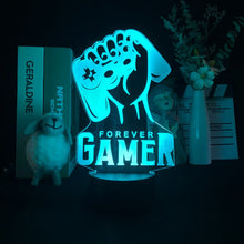 Lade das Bild in den Galerie-Viewer, Nacht oder Deko Lampe mit Forever Gamer und Joypad Motiv kaufen
