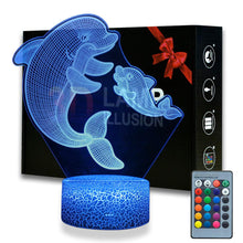 Lade das Bild in den Galerie-Viewer, Nacht / Deko Lampe mit Delfin Motiv kaufen