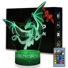 Lade das Bild in den Galerie-Viewer, Nachtlicht mit Drachen Motiv, Fernbedienung und Farbwechsel kaufen