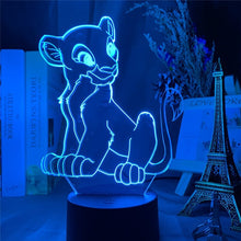 Lade das Bild in den Galerie-Viewer, König der Löwen Simba Lion King Lampe mit 3D Effekt und Farbwechsel kaufen
