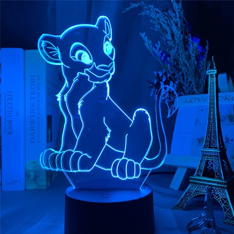 König der Löwen Simba Lion King Lampe mit 3D Effekt und Farbwechsel kaufen