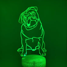 Lade das Bild in den Galerie-Viewer, 3D LED Nacht Licht mit Mops Motiv kaufen
