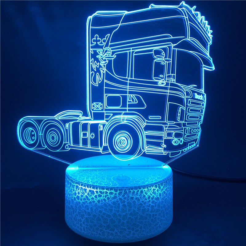3D-Hologramm-Lampe mit Leuchtmotiv LKW - Lava Ständer Fernbedienung