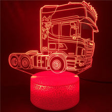 Lade das Bild in den Galerie-Viewer, 3D-Hologramm-Lampe mit Leuchtmotiv LKW kaufen