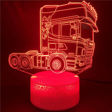 Lade das Bild in den Galerie-Viewer, 3D-Hologramm-Lampe mit Leuchtmotiv LKW kaufen