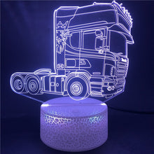 Lade das Bild in den Galerie-Viewer, 3D-Hologramm-Lampe mit Leuchtmotiv LKW kaufen