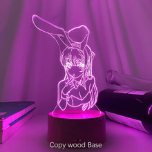 Lade das Bild in den Galerie-Viewer, 3D LED Nachtlicht Bunny Girl Senpai Mai Sakurajima Anime Lampe kaufen