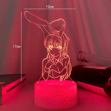 Lade das Bild in den Galerie-Viewer, 3D LED Nachtlicht Bunny Girl Senpai Mai Sakurajima Anime Lampe kaufen