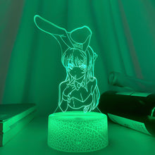 Lade das Bild in den Galerie-Viewer, 3D LED Nachtlicht Bunny Girl Senpai Mai Sakurajima Anime Lampe kaufen
