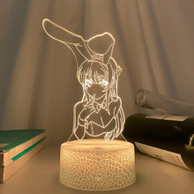 Lade das Bild in den Galerie-Viewer, 3D LED Nachtlicht Bunny Girl Senpai Mai Sakurajima Anime Lampe kaufen