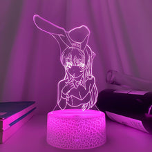 Lade das Bild in den Galerie-Viewer, 3D LED Nachtlicht Bunny Girl Senpai Mai Sakurajima Anime Lampe kaufen