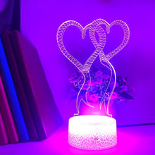 Lade das Bild in den Galerie-Viewer, 3D Herz LED-Lampe - Romantisches Nachtlicht mit Farbwechsel kaufen