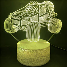 Lade das Bild in den Galerie-Viewer, 3D Hologram LED Nachtlicht mit Geländewagen Buggy Motiv kaufen