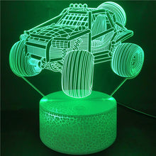 Lade das Bild in den Galerie-Viewer, 3D Hologram LED Nachtlicht mit Geländewagen Buggy Motiv kaufen