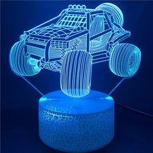 Lade das Bild in den Galerie-Viewer, 3D Hologram LED Nachtlicht mit Geländewagen Buggy Motiv kaufen