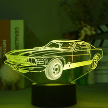 Lade das Bild in den Galerie-Viewer, 3D Nacht Lampe mit Mustang Motiv kaufen