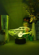 Lade das Bild in den Galerie-Viewer, 3D Nacht Lampe mit Mustang Motiv kaufen