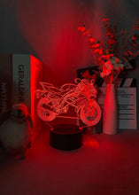 Lade das Bild in den Galerie-Viewer, LED Nacht oder Deko Lampe mit Renn Motorrad Motiv kaufen