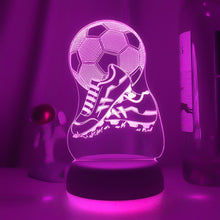 Lade das Bild in den Galerie-Viewer, Tolles Nachtlicht mit Fussball Motiv - mit Farbwechsel und 3D Effekt kaufen
