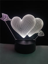 Lade das Bild in den Galerie-Viewer, Romantische Lampe mit Herz Motiv, Farbwechsel und 3D Effekt kaufen