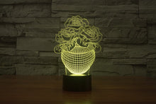 Lade das Bild in den Galerie-Viewer, LED Lampe mit 3D Effekt - Blumen Design - Magischer Farbwechsel kaufen