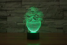 Lade das Bild in den Galerie-Viewer, LED Lampe mit 3D Effekt - Blumen Design - Magischer Farbwechsel kaufen
