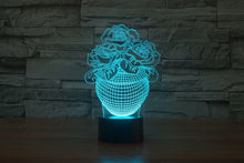 Lade das Bild in den Galerie-Viewer, LED Lampe mit 3D Effekt - Blumen Design - Magischer Farbwechsel kaufen
