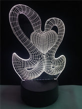 Lade das Bild in den Galerie-Viewer, Magische 3D LED Lampe - Schwan und Herz - Mit Fabrwechsel Effekt kaufen