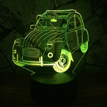 Lade das Bild in den Galerie-Viewer, 3D Lampe mit Auto (Ente) Motiv - Bis zu 7 Farben im Farbwechsel - Multi Color kaufen
