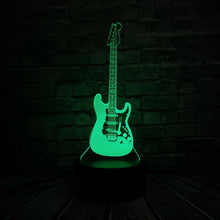Lade das Bild in den Galerie-Viewer, GItarre 3D LED Tischlampe - Nachtlicht - Mit Farbwechsel kaufen
