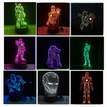 Lade das Bild in den Galerie-Viewer, Iron Man Lampe - Tischlampe - Nachtlicht mit 3D Effekt und Farbwechsel kaufen