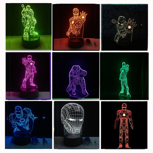 Iron Man Lampe - Tischlampe - Nachtlicht mit 3D Effekt und Farbwechsel kaufen