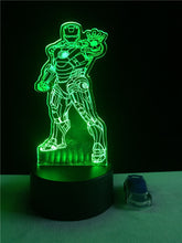 Lade das Bild in den Galerie-Viewer, Iron Man Lampe - Tischlampe - Nachtlicht mit 3D Effekt und Farbwechsel kaufen
