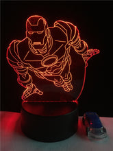 Lade das Bild in den Galerie-Viewer, Iron Man Lampe - Tischlampe - Nachtlicht mit 3D Effekt und Farbwechsel kaufen