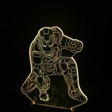 Lade das Bild in den Galerie-Viewer, Iron Man Lampe - Tischlampe - Nachtlicht mit 3D Effekt und Farbwechsel kaufen