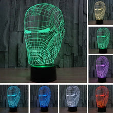 Lade das Bild in den Galerie-Viewer, Iron Man Lampe - Tischlampe - Nachtlicht mit 3D Effekt und Farbwechsel kaufen