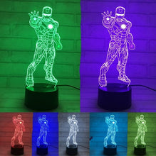 Lade das Bild in den Galerie-Viewer, Iron Man Lampe - Tischlampe - Nachtlicht mit 3D Effekt und Farbwechsel kaufen