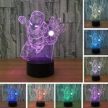 Lade das Bild in den Galerie-Viewer, Iron Man Lampe - Tischlampe - Nachtlicht mit 3D Effekt und Farbwechsel kaufen