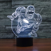 Lade das Bild in den Galerie-Viewer, Iron Man Lampe - Tischlampe - Nachtlicht mit 3D Effekt und Farbwechsel kaufen