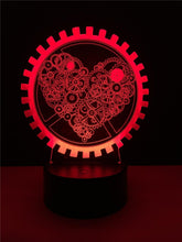 Lade das Bild in den Galerie-Viewer, 3D LED Lampe - Mechanical Love - Magischer Farbwechsel Effekt - Nachtlicht - Tischlampe kaufen