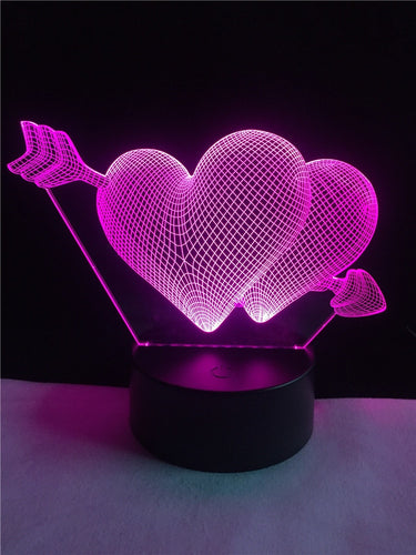 Romantische Lampe mit Herz Motiv, Farbwechsel und 3D Effekt kaufen