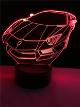 Lade das Bild in den Galerie-Viewer, Sportwagen 3D Lampe mit Multicolor Effekt kaufen