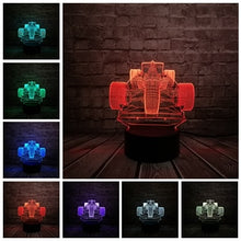 Lade das Bild in den Galerie-Viewer, F1 Rennauto Lampe mit 3D Effekt und Farbwechsel kaufen