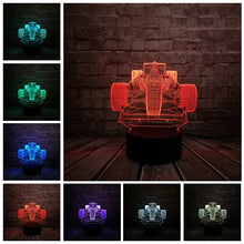 Lade das Bild in den Galerie-Viewer, F1 Rennauto Lampe mit 3D Effekt und Farbwechsel kaufen