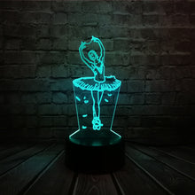 Lade das Bild in den Galerie-Viewer, Ballett Tänzerin - Magische 3D LED Lampe mit Farbwechsel Effekt kaufen
