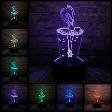 Lade das Bild in den Galerie-Viewer, Ballett Tänzerin - Magische 3D LED Lampe mit Farbwechsel Effekt kaufen