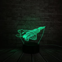 Lade das Bild in den Galerie-Viewer, Kampfflugzeug / Düsenjäger 3D Lampe mit Farbwechsel - Nachtlampe, Tischlampe kaufen