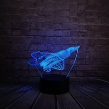 Lade das Bild in den Galerie-Viewer, Kampfflugzeug / Düsenjäger 3D Lampe mit Farbwechsel - Nachtlampe, Tischlampe kaufen