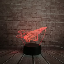 Lade das Bild in den Galerie-Viewer, Kampfflugzeug / Düsenjäger 3D Lampe mit Farbwechsel - Nachtlampe, Tischlampe kaufen