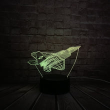 Lade das Bild in den Galerie-Viewer, Kampfflugzeug / Düsenjäger 3D Lampe mit Farbwechsel - Nachtlampe, Tischlampe kaufen